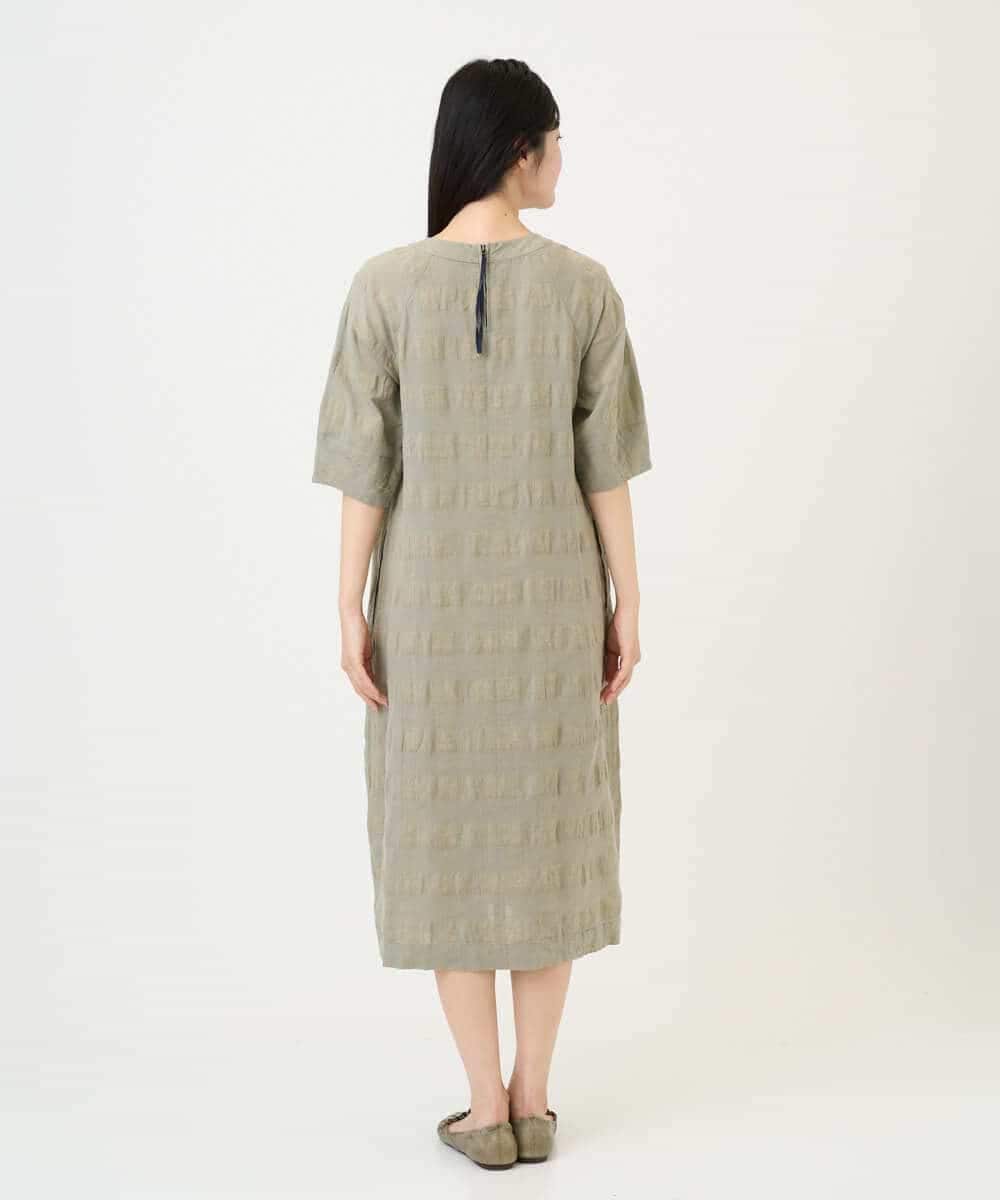 NHEGE53490 GIANNI LO GIUDICE(小さいサイズ)(メゾン ドゥ サンク) [セットアップ対応]シャドーチェックワンピース ベージュ