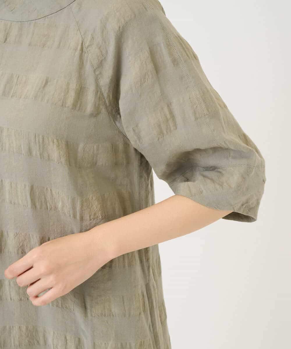 NHEGE53490 GIANNI LO GIUDICE(小さいサイズ)(メゾン ドゥ サンク) [セットアップ対応]シャドーチェックワンピース ベージュ