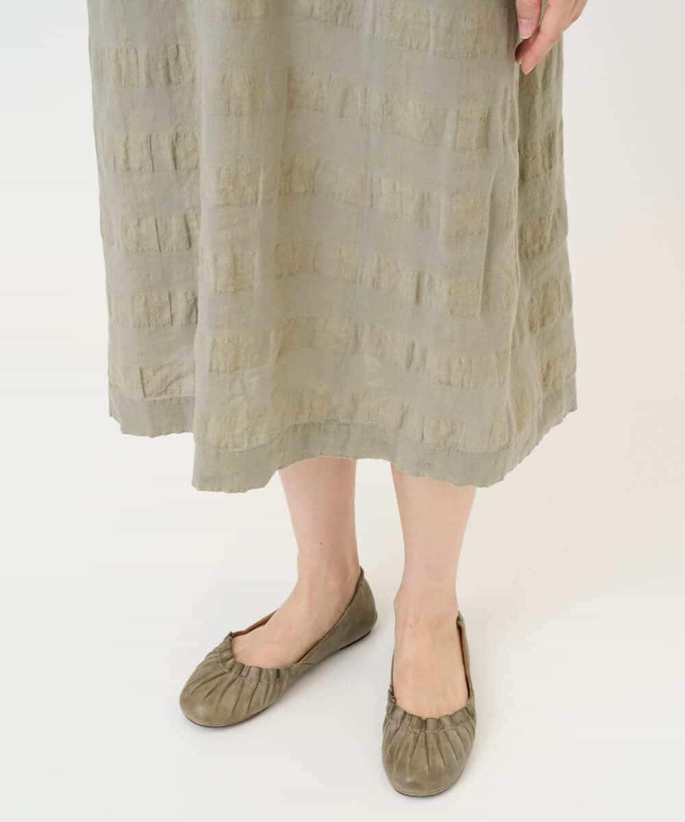 NHEGE53490 GIANNI LO GIUDICE(小さいサイズ)(メゾン ドゥ サンク) [セットアップ対応]シャドーチェックワンピース ベージュ