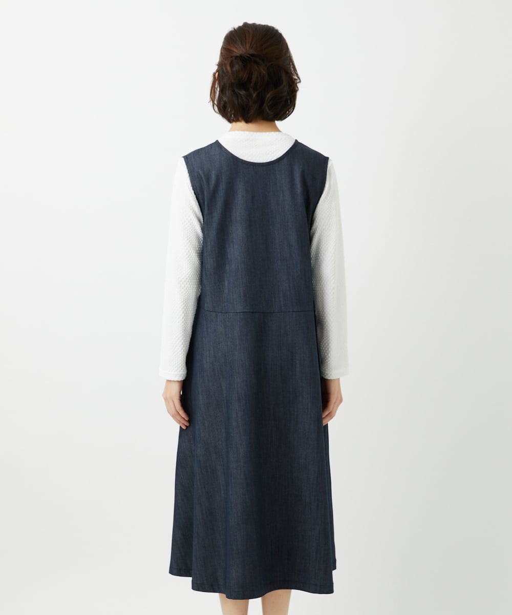 NHEGF85360 GIANNI LO GIUDICE(小さいサイズ)(メゾン ドゥ サンク) [セットアップ対応]デニムライクジャンパースカート ネイビー