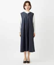 NHEGF85360 GIANNI LO GIUDICE(小さいサイズ)(メゾン ドゥ サンク) [セットアップ対応]デニムライクジャンパースカート ネイビー