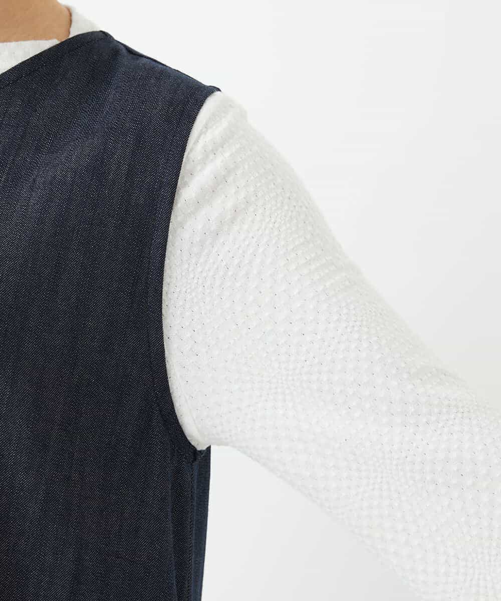 NHEGF85360 GIANNI LO GIUDICE(小さいサイズ)(メゾン ドゥ サンク) [セットアップ対応]デニムライクジャンパースカート ネイビー