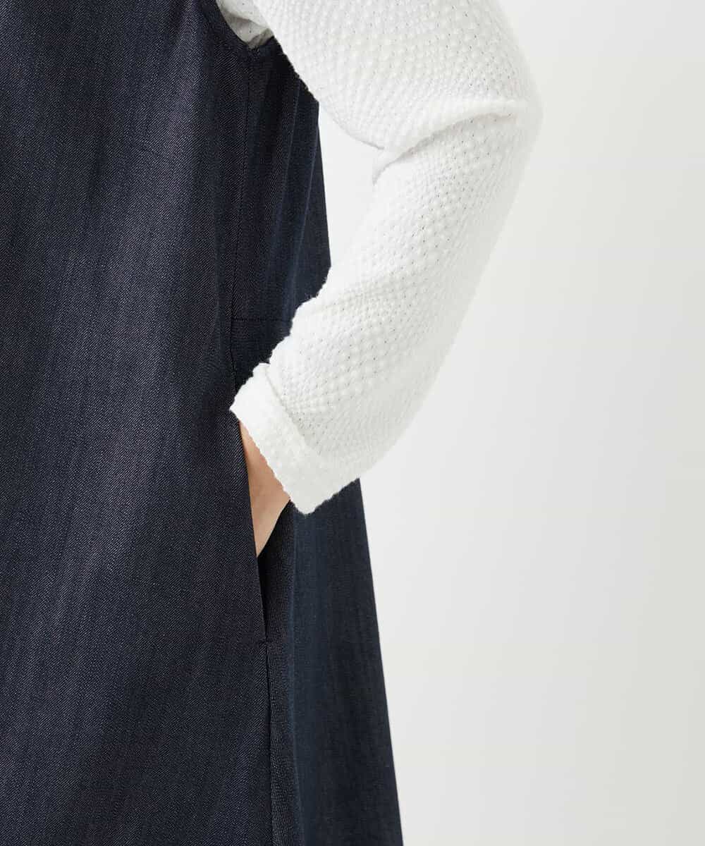 NHEGF85360 GIANNI LO GIUDICE(小さいサイズ)(メゾン ドゥ サンク) [セットアップ対応]デニムライクジャンパースカート ネイビー