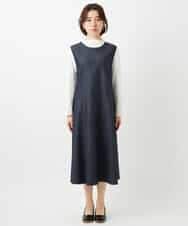 NHEGF85360 GIANNI LO GIUDICE(小さいサイズ)(メゾン ドゥ サンク) [セットアップ対応]デニムライクジャンパースカート ネイビー