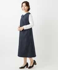 NHEGF85360 GIANNI LO GIUDICE(小さいサイズ)(メゾン ドゥ サンク) [セットアップ対応]デニムライクジャンパースカート ネイビー