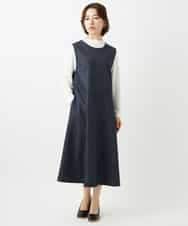 NHEGF85360 GIANNI LO GIUDICE(小さいサイズ)(メゾン ドゥ サンク) [セットアップ対応]デニムライクジャンパースカート ネイビー