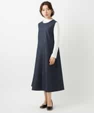 NHEGF85360 GIANNI LO GIUDICE(小さいサイズ)(メゾン ドゥ サンク) [セットアップ対応]デニムライクジャンパースカート ネイビー