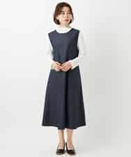 NHEGF85360 GIANNI LO GIUDICE(小さいサイズ)(メゾン ドゥ サンク) [セットアップ対応]デニムライクジャンパースカート ネイビー