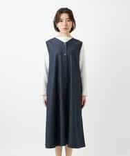 NHEGF85360 GIANNI LO GIUDICE(小さいサイズ)(メゾン ドゥ サンク) [セットアップ対応]デニムライクジャンパースカート ネイビー