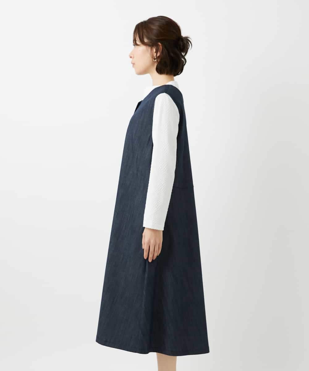 NHEGF85360 GIANNI LO GIUDICE(小さいサイズ)(メゾン ドゥ サンク) [セットアップ対応]デニムライクジャンパースカート ネイビー