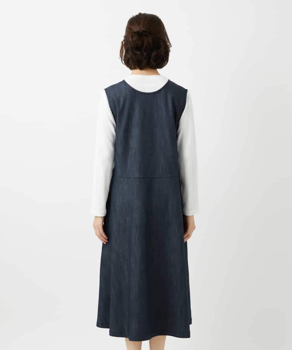 NHEGF85360 GIANNI LO GIUDICE(小さいサイズ)(メゾン ドゥ サンク) [セットアップ対応]デニムライクジャンパースカート ネイビー