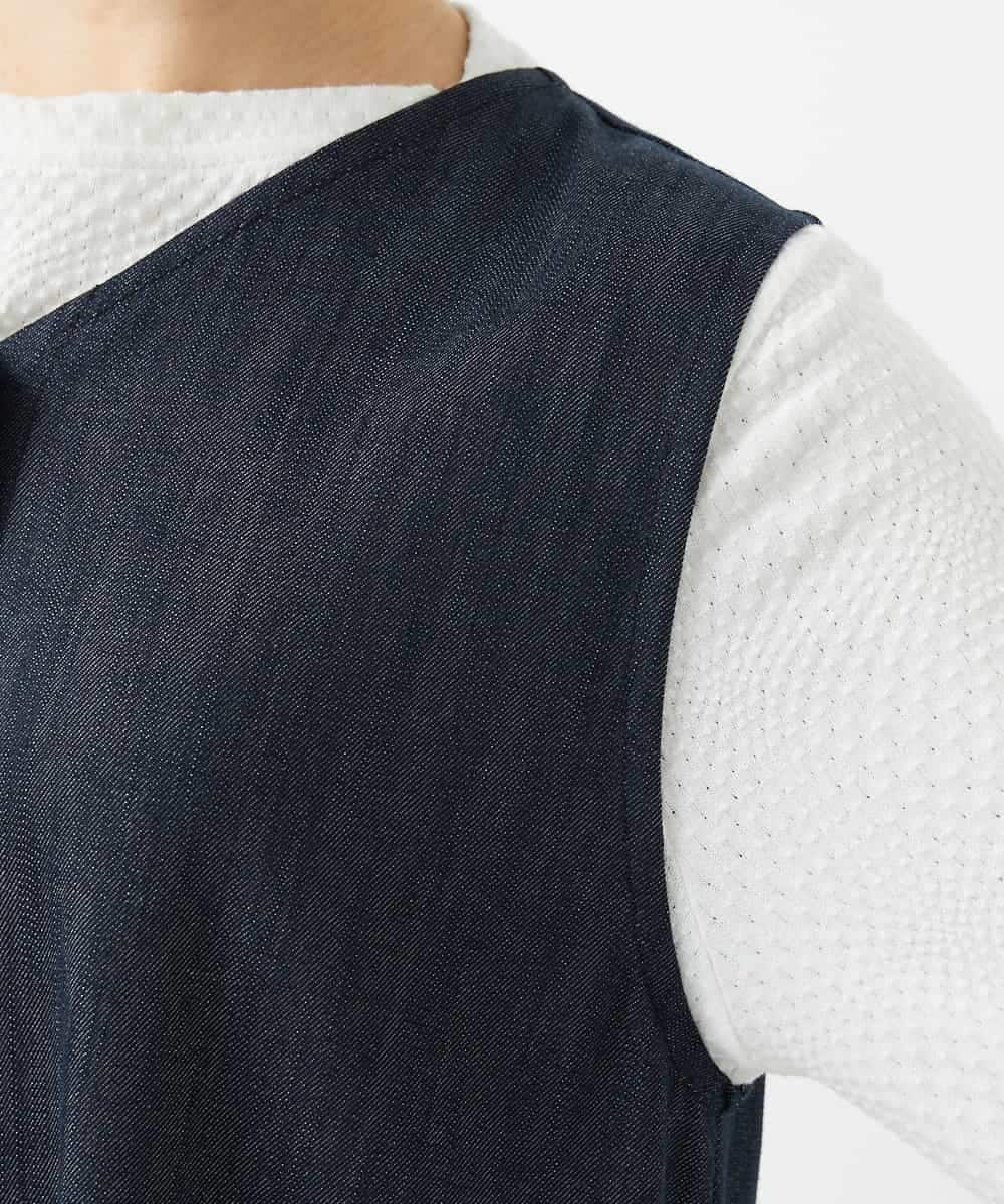 NHEGF85360 GIANNI LO GIUDICE(小さいサイズ)(メゾン ドゥ サンク) [セットアップ対応]デニムライクジャンパースカート ネイビー