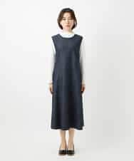 NHEGF85360 GIANNI LO GIUDICE(小さいサイズ)(メゾン ドゥ サンク) [セットアップ対応]デニムライクジャンパースカート ネイビー