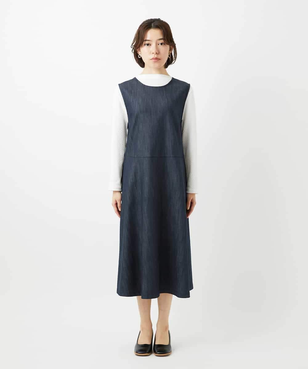 NHEGF85360 GIANNI LO GIUDICE(小さいサイズ)(メゾン ドゥ サンク) [セットアップ対応]デニムライクジャンパースカート ネイビー