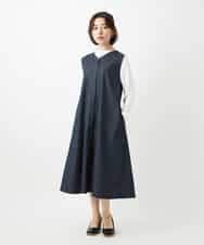 NHEGF85360 GIANNI LO GIUDICE(小さいサイズ)(メゾン ドゥ サンク) [セットアップ対応]デニムライクジャンパースカート ネイビー