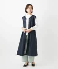 NHEGF85360 GIANNI LO GIUDICE(小さいサイズ)(メゾン ドゥ サンク) [セットアップ対応]デニムライクジャンパースカート ネイビー