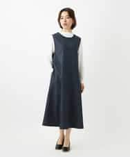 NHEGF85360 GIANNI LO GIUDICE(小さいサイズ)(メゾン ドゥ サンク) [セットアップ対応]デニムライクジャンパースカート ネイビー