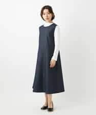 NHEGF85360 GIANNI LO GIUDICE(小さいサイズ)(メゾン ドゥ サンク) [セットアップ対応]デニムライクジャンパースカート ネイビー