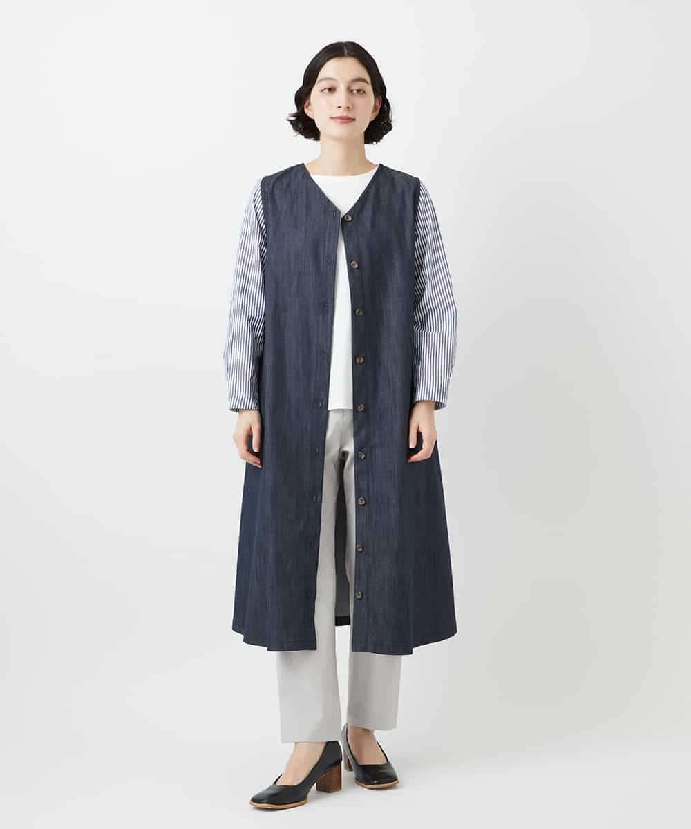 NHEGF85360 GIANNI LO GIUDICE(小さいサイズ)(メゾン ドゥ サンク) [セットアップ対応]デニムライクジャンパースカート ネイビー