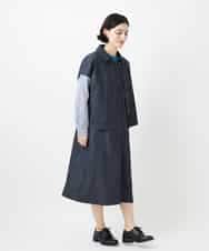 NHEGF85360 GIANNI LO GIUDICE(小さいサイズ)(メゾン ドゥ サンク) [セットアップ対応]デニムライクジャンパースカート ネイビー