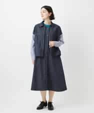 NHEGF85360 GIANNI LO GIUDICE(小さいサイズ)(メゾン ドゥ サンク) [セットアップ対応]デニムライクジャンパースカート ネイビー