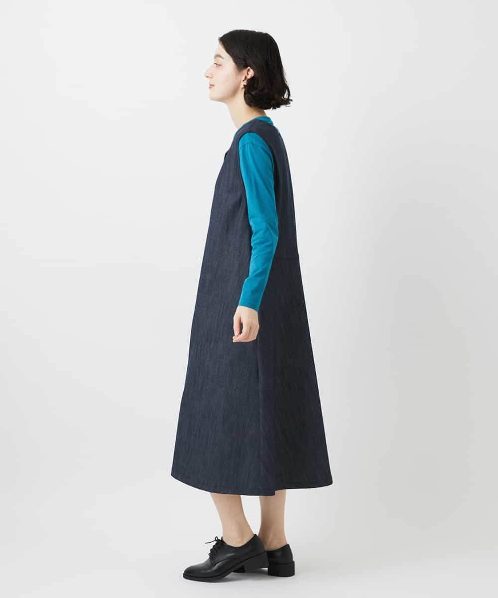 NHEGF85360 GIANNI LO GIUDICE(小さいサイズ)(メゾン ドゥ サンク) [セットアップ対応]デニムライクジャンパースカート ネイビー