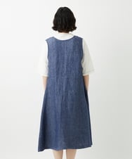 NHEGF87390 GIANNI LO GIUDICE(小さいサイズ)(メゾン ドゥ サンク) デニム調リネンジャンパースカート ネイビー