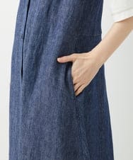 NHEGF87390 GIANNI LO GIUDICE(小さいサイズ)(メゾン ドゥ サンク) デニム調リネンジャンパースカート ネイビー