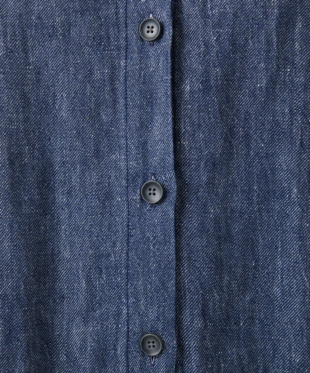 NHEGF87390 GIANNI LO GIUDICE(小さいサイズ)(メゾン ドゥ サンク) デニム調リネンジャンパースカート ネイビー