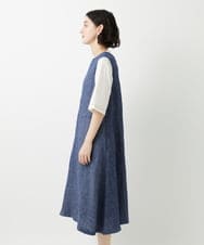 NHEGF87390 GIANNI LO GIUDICE(小さいサイズ)(メゾン ドゥ サンク) デニム調リネンジャンパースカート ネイビー