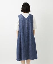 NHEGF87390 GIANNI LO GIUDICE(小さいサイズ)(メゾン ドゥ サンク) デニム調リネンジャンパースカート ネイビー