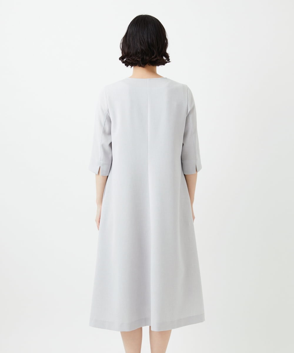 NHEGF88330 GIANNI LO GIUDICE(小さいサイズ)(メゾン ドゥ サンク) [セットアップ対応]リネンライクワンピース ライトグレー