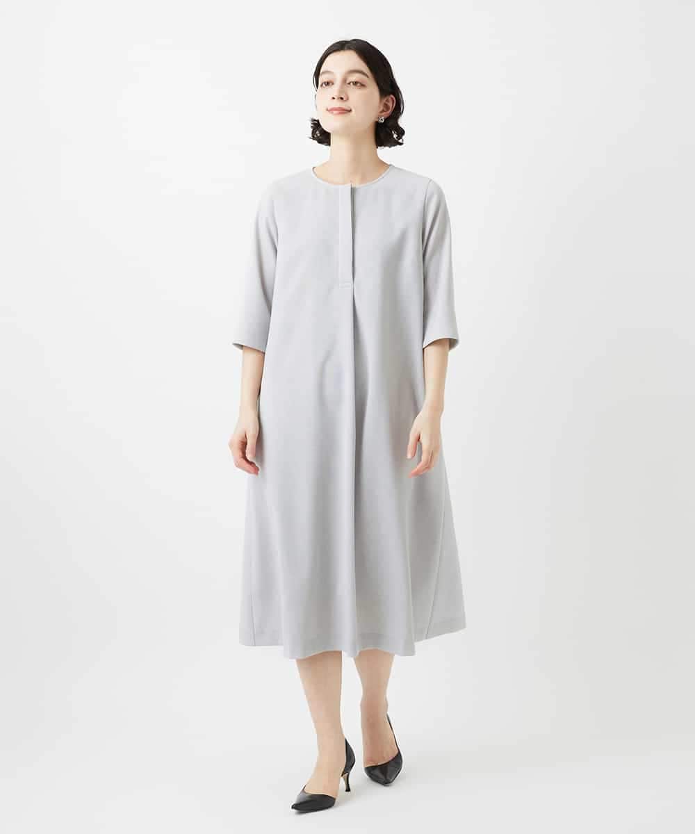 NHEGF88330 GIANNI LO GIUDICE(小さいサイズ)(メゾン ドゥ サンク) [セットアップ対応]リネンライクワンピース ライトグレー