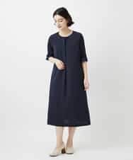 NHEGF88330 GIANNI LO GIUDICE(小さいサイズ)(メゾン ドゥ サンク) [セットアップ対応]リネンライクワンピース ライトグレー