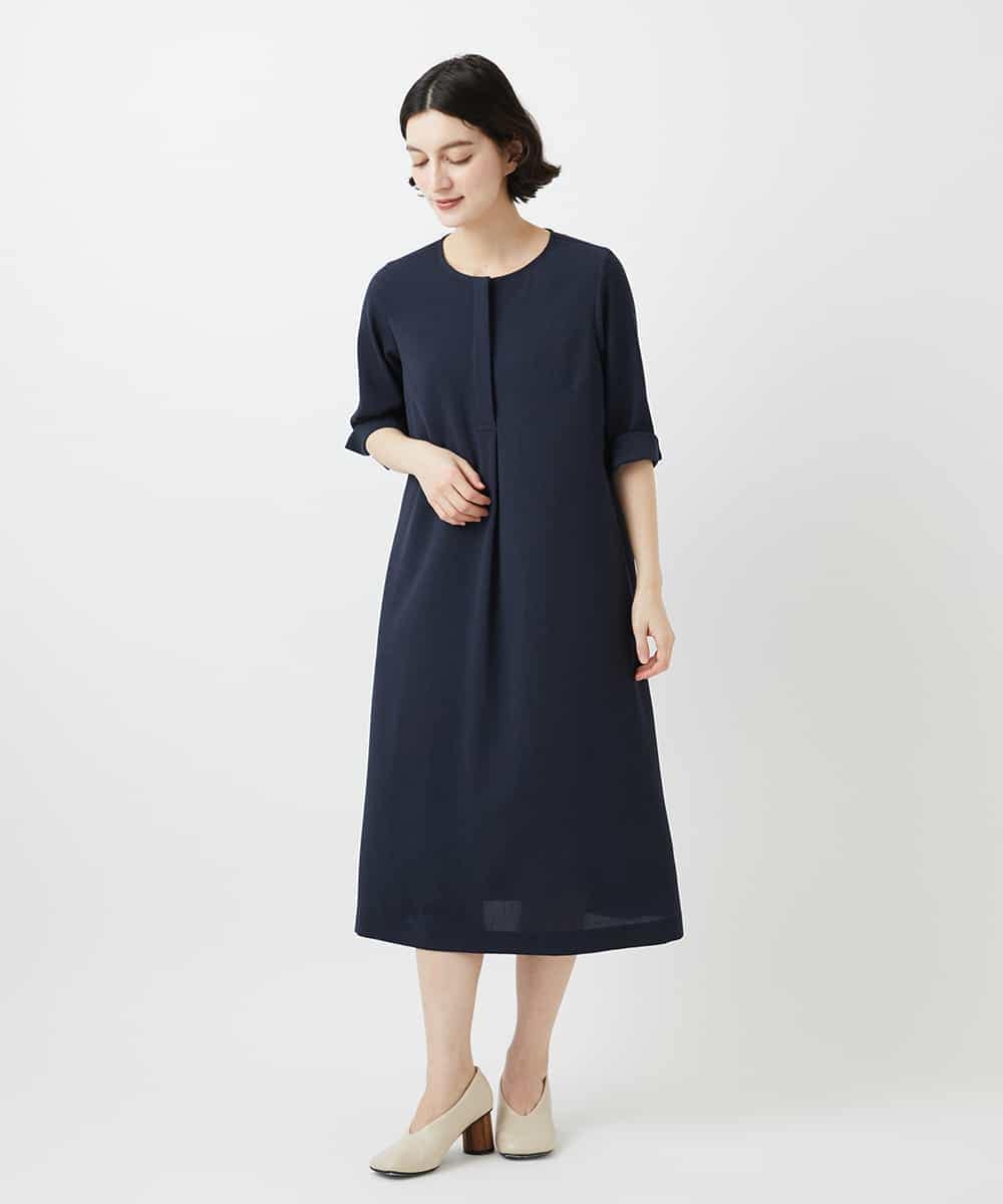 NHEGF88330 GIANNI LO GIUDICE(小さいサイズ)(メゾン ドゥ サンク) [セットアップ対応]リネンライクワンピース ライトグレー