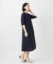 NHEGF88330 GIANNI LO GIUDICE(小さいサイズ)(メゾン ドゥ サンク) [セットアップ対応]リネンライクワンピース ライトグレー