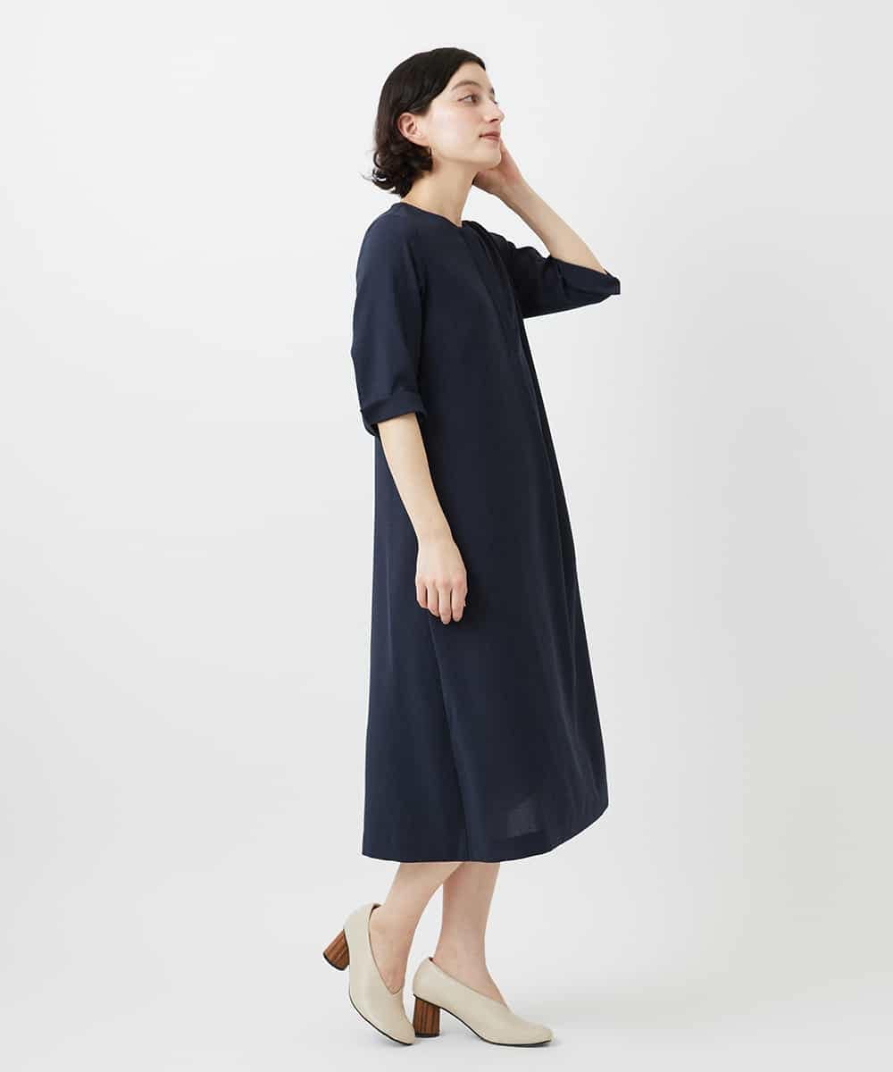 NHEGF88330 GIANNI LO GIUDICE(小さいサイズ)(メゾン ドゥ サンク) [セットアップ対応]リネンライクワンピース ライトグレー