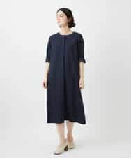 NHEGF88330 GIANNI LO GIUDICE(小さいサイズ)(メゾン ドゥ サンク) [セットアップ対応]リネンライクワンピース ライトグレー