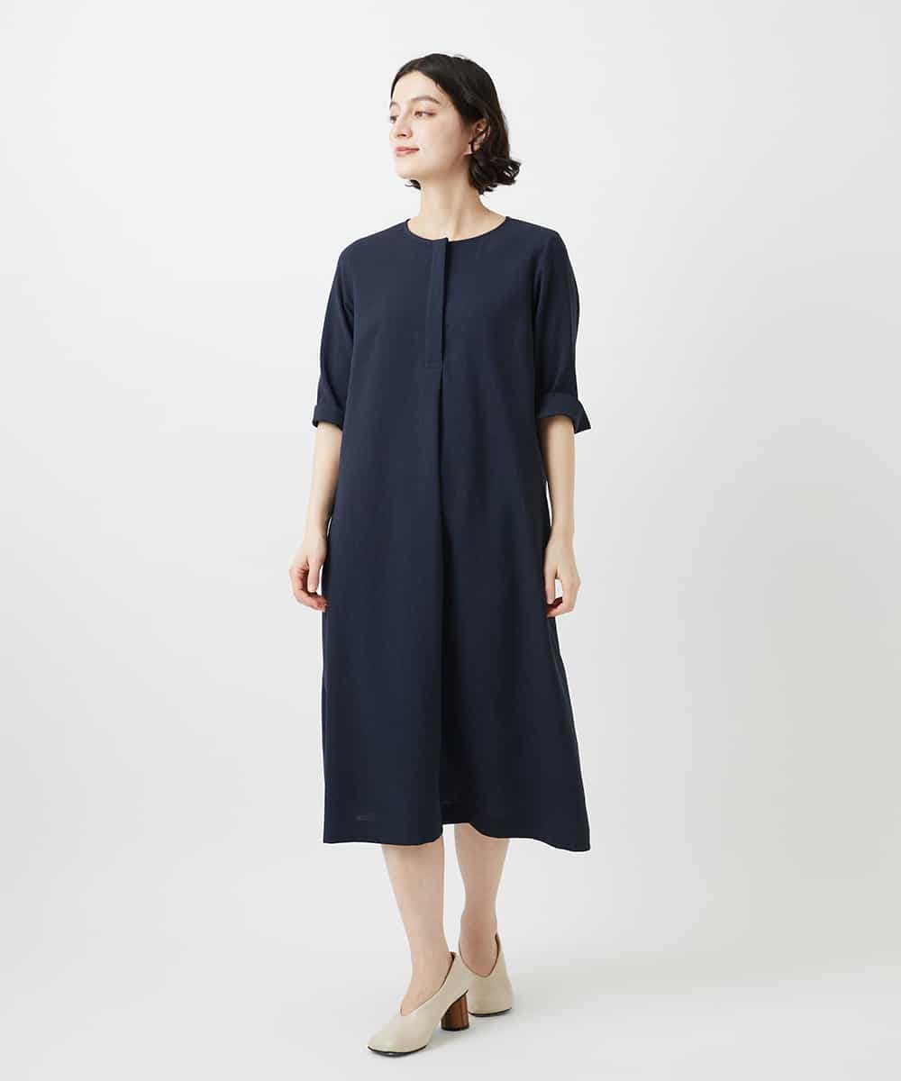 NHEGF88330 GIANNI LO GIUDICE(小さいサイズ)(メゾン ドゥ サンク) [セットアップ対応]リネンライクワンピース ライトグレー