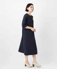 NHEGF88330 GIANNI LO GIUDICE(小さいサイズ)(メゾン ドゥ サンク) [セットアップ対応]リネンライクワンピース ライトグレー