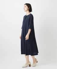 NHEGF88330 GIANNI LO GIUDICE(小さいサイズ)(メゾン ドゥ サンク) [セットアップ対応]リネンライクワンピース ライトグレー