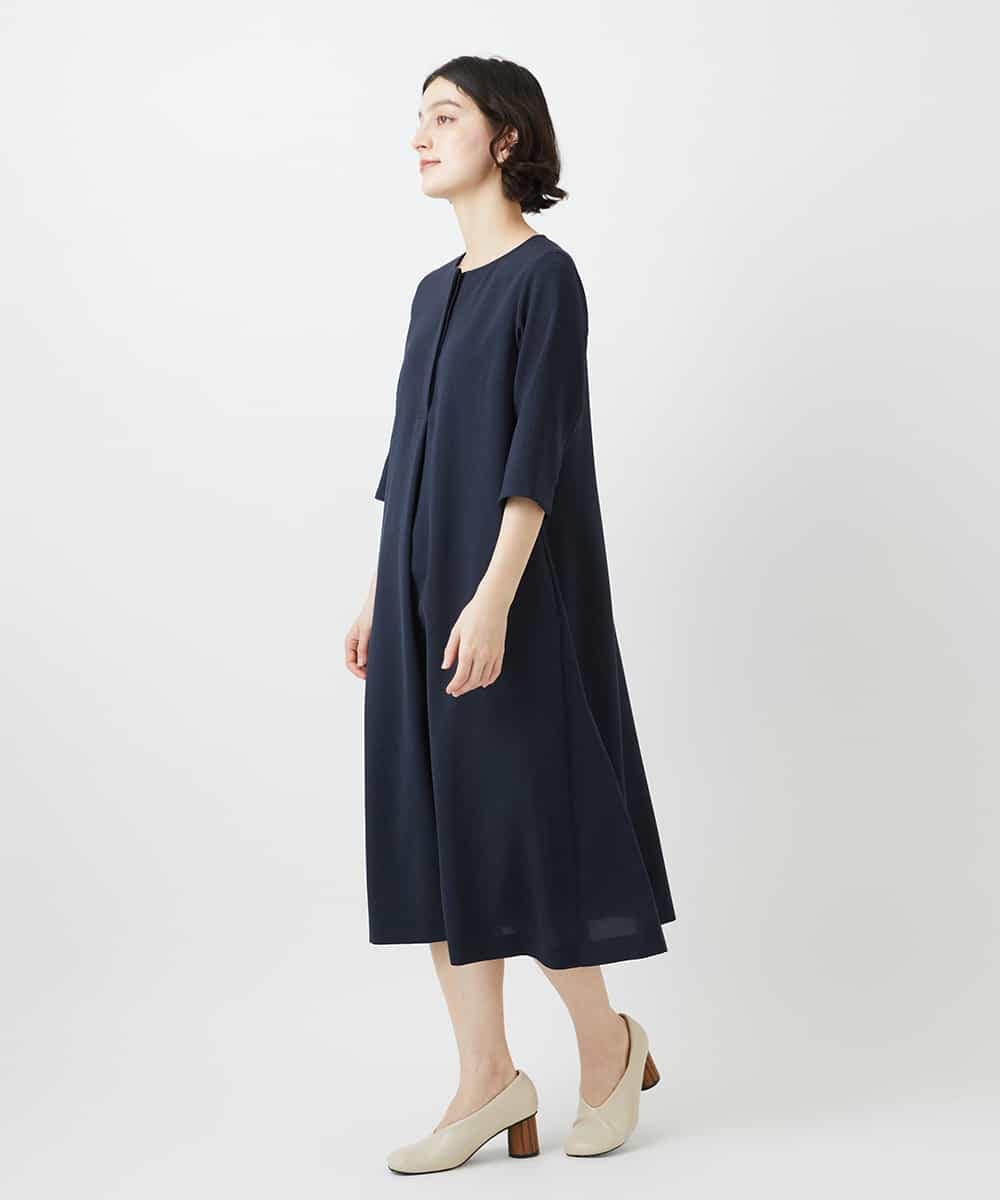 NHEGF88330 GIANNI LO GIUDICE(小さいサイズ)(メゾン ドゥ サンク) [セットアップ対応]リネンライクワンピース ライトグレー