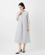 NHEGF88330 GIANNI LO GIUDICE(小さいサイズ)(メゾン ドゥ サンク) [セットアップ対応]リネンライクワンピース ライトグレー