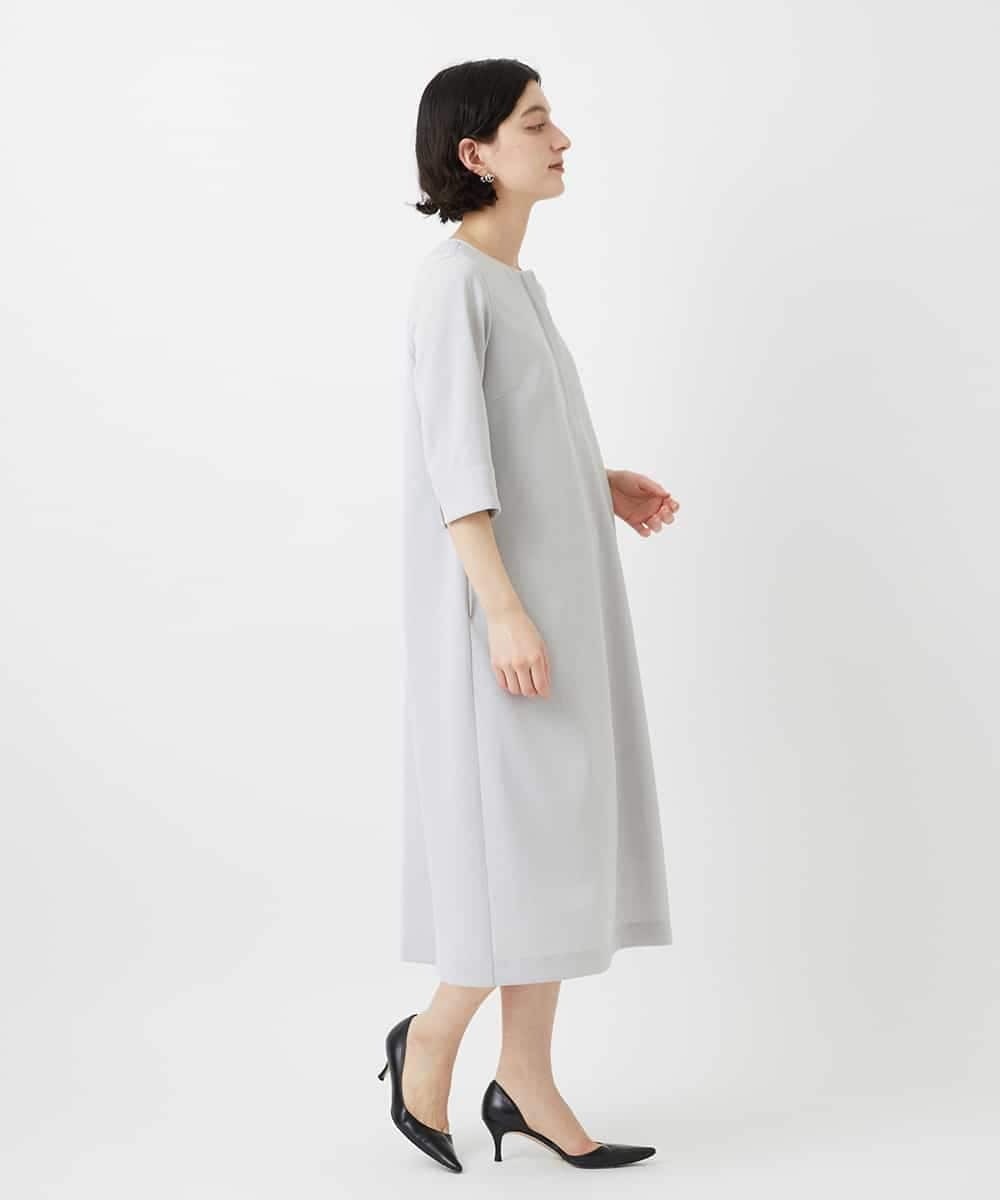 NHEGF88330 GIANNI LO GIUDICE(小さいサイズ)(メゾン ドゥ サンク) [セットアップ対応]リネンライクワンピース ライトグレー