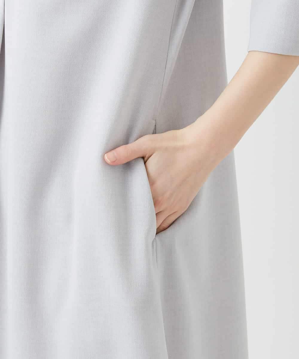 NHEGF88330 GIANNI LO GIUDICE(小さいサイズ)(メゾン ドゥ サンク) [セットアップ対応]リネンライクワンピース ライトグレー