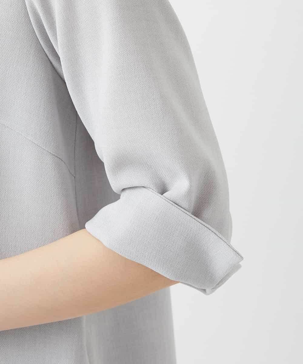 NHEGF88330 GIANNI LO GIUDICE(小さいサイズ)(メゾン ドゥ サンク) [セットアップ対応]リネンライクワンピース ライトグレー