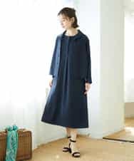 NHEGF88330 GIANNI LO GIUDICE(小さいサイズ)(メゾン ドゥ サンク) [セットアップ対応]リネンライクワンピース ライトグレー