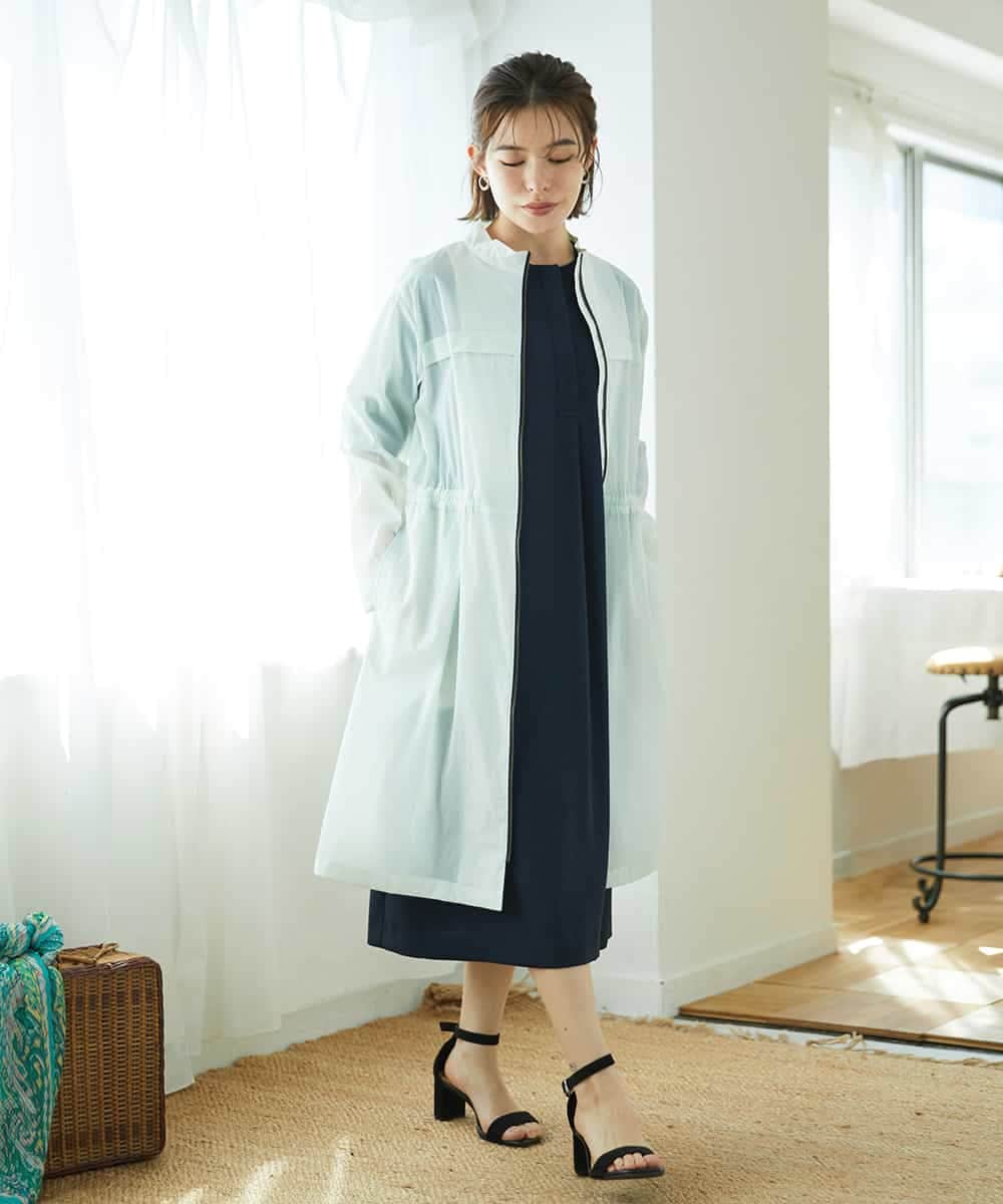 NHEGF88330 GIANNI LO GIUDICE(小さいサイズ)(メゾン ドゥ サンク) [セットアップ対応]リネンライクワンピース ライトグレー