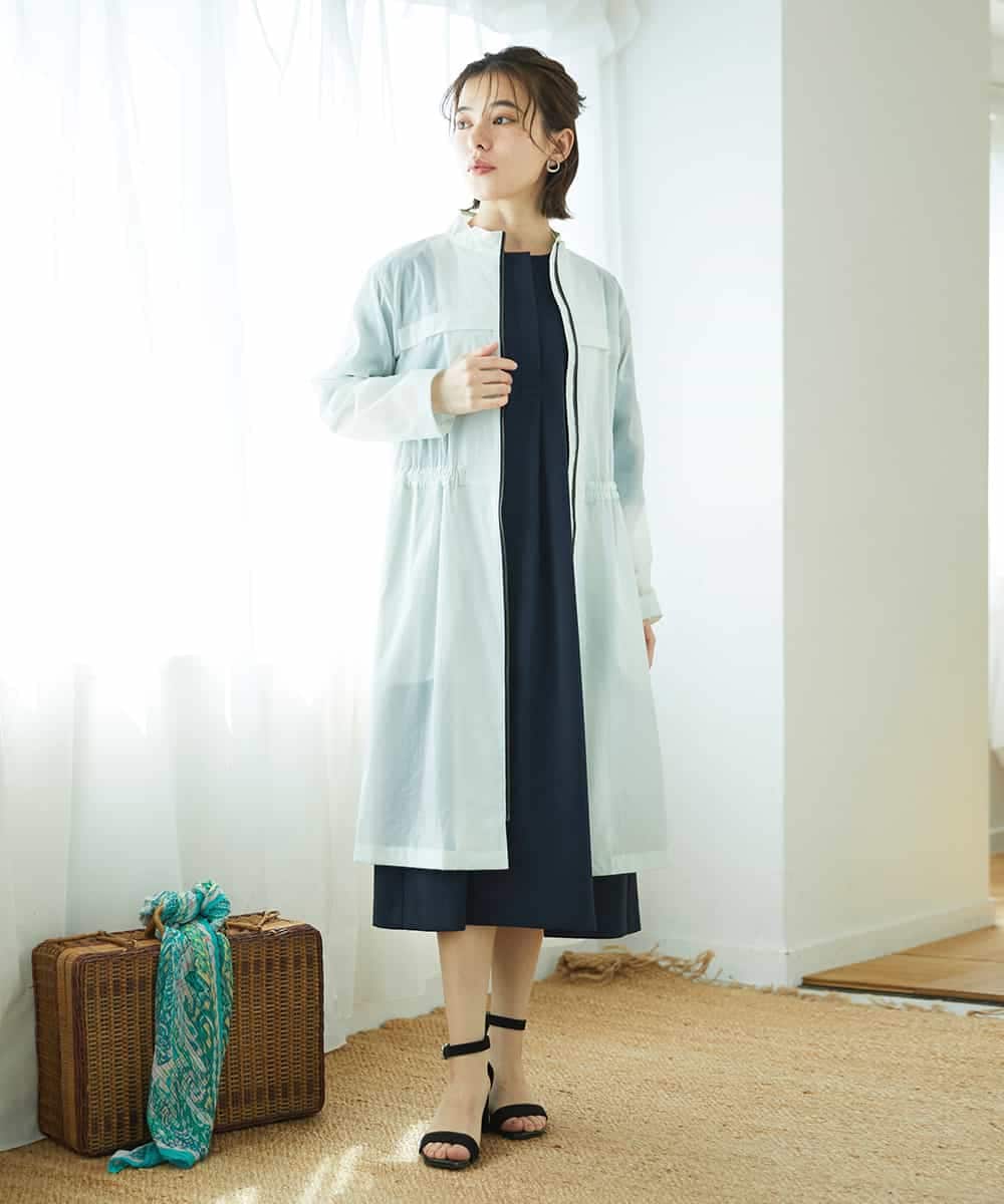 NHEGF88330 GIANNI LO GIUDICE(小さいサイズ)(メゾン ドゥ サンク) [セットアップ対応]リネンライクワンピース ライトグレー