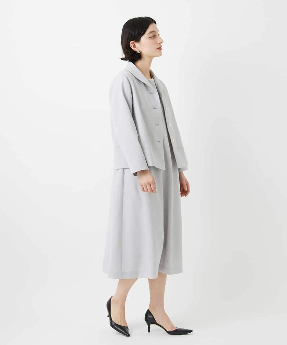 NHEGF88330 GIANNI LO GIUDICE(小さいサイズ)(メゾン ドゥ サンク) [セットアップ対応]リネンライクワンピース ライトグレー